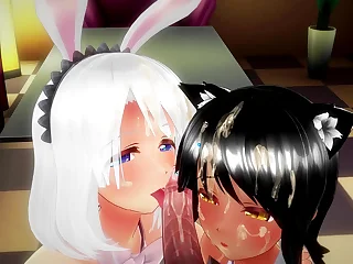 Black and pallid [3D Hentai, 4K, 60FPS, Uncensored]